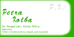 petra kolba business card